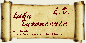 Luka Dumančević vizit kartica